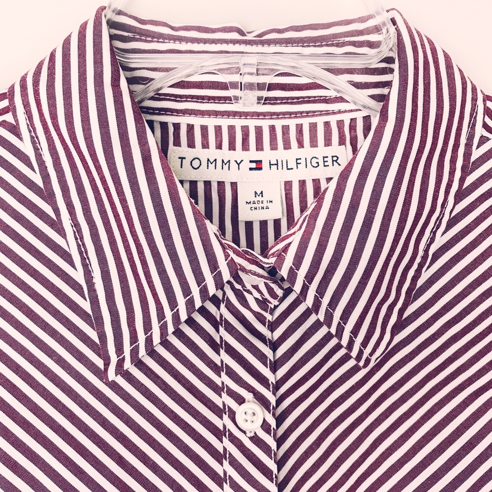 Tommy Hilfiger Purple Striped Button-Down Shirt